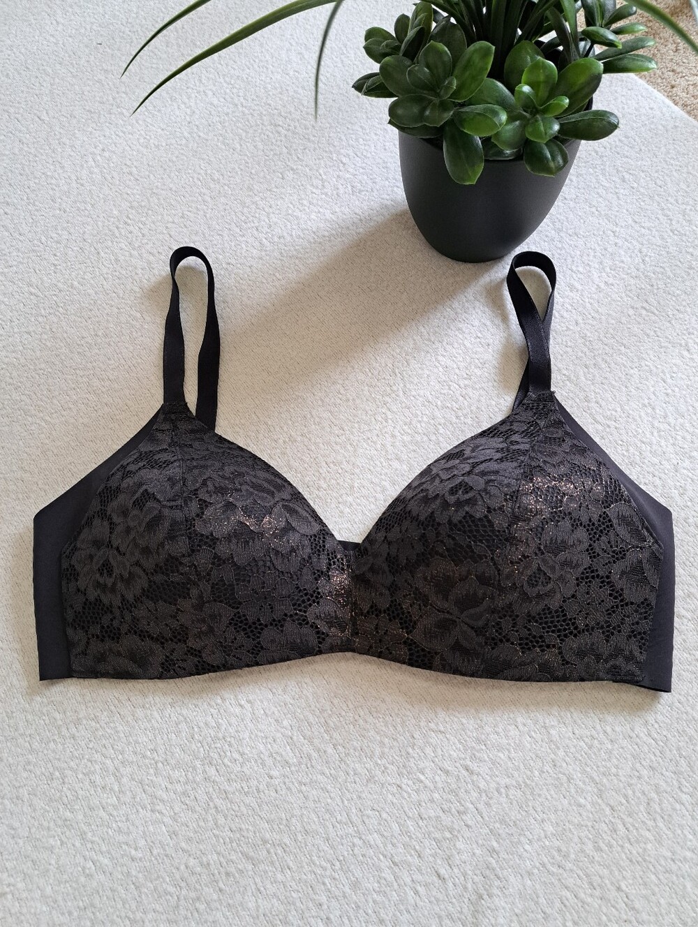 Knix Wing Woman Bra Black Bronze Women's Knix Size 3 Bra 36B/C/D 38B Shimmer